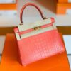 Hermes Kelly Alligator Matte Watermelon red Gold Hardware 25cm Full Handmade