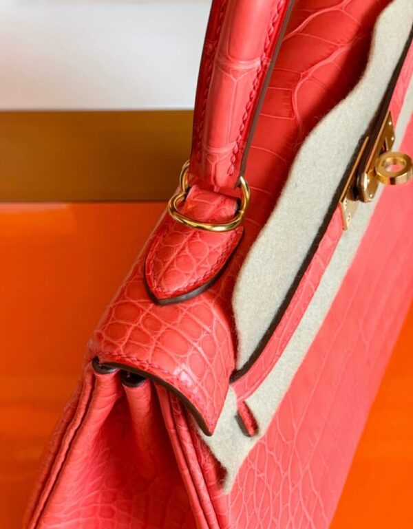 Hermes Kelly Alligator Matte Watermelon red Gold Hardware 25cm Full Handmade