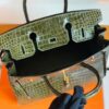 Hermes Birkin wild Porosus Shiny 6h Olive green Gold Hardware 30cm Full Handmade