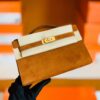 Hermes Mini Kelly pochette Golden brown chamois Gold Hardware 22cm Full Handmade