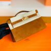 Hermes Mini Kelly pochette Golden brown chamois Gold Hardware 22cm Full Handmade
