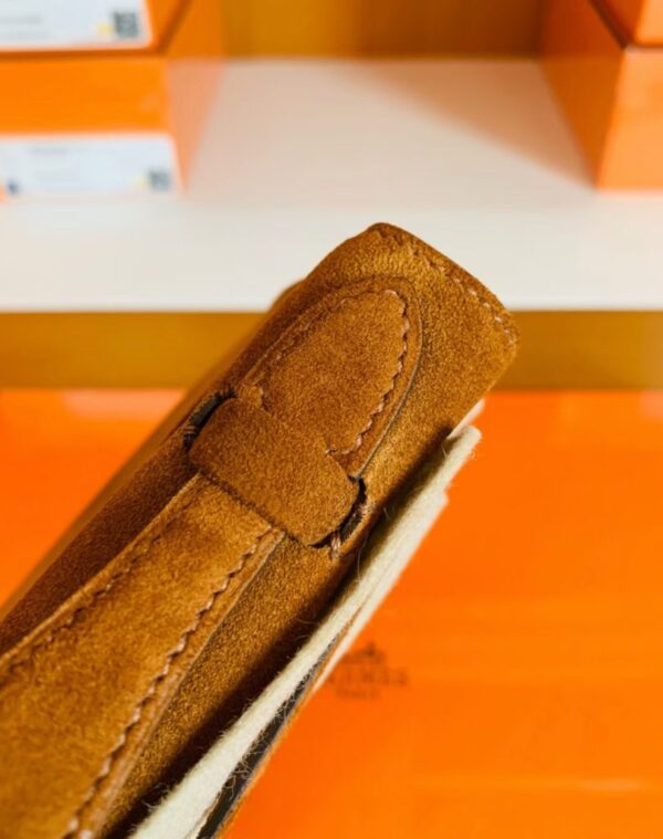 Hermes Mini Kelly pochette Golden brown chamois Gold Hardware 22cm Full Handmade