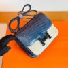 Hermes Constance Shiny Alligator crocodile n7 Dark blue Silver Hardware 18cm Full Handmade