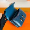 Hermes Constance Shiny Alligator crocodile n7 Dark blue Silver Hardware 18cm Full Handmade