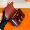 Hermes Constance Shiny Alligator crocodile ck57 Bordeaux red Gold Hardware 18cm Full Handmade