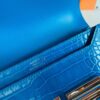 Hermes mini Verrou Shiny Alligator 7Q Sea Blue Silver Hardware 17cm Full Handmade
