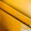 Hermes mini Verrou Shiny Alligator 9D Amber yellow Silver Hardware 17cm Full Handmade
