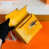 Hermes mini Verrou Shiny Alligator 9D Amber yellow Silver Hardware 17cm Full Handmade