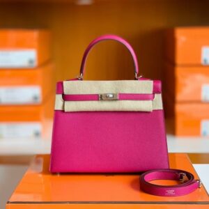 Hermes Kelly Epsom L3 Rose Pink Gold Hardware 25cm Full Handmade