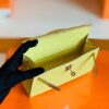 Hermes Kelly Pochette Epsom 9R Lemon Yellow Silver Hardware 22cm Full Handmade