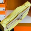 Hermes Kelly Pochette Epsom 9R Lemon Yellow Silver Hardware 22cm Full Handmade
