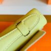 Hermes Kelly Pochette Epsom 9R Lemon Yellow Silver Hardware 22cm Full Handmade