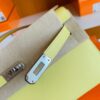 Hermes Kelly Pochette Epsom 9R Lemon Yellow Silver Hardware 22cm Full Handmade