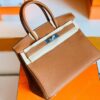 Hermes Birkin Togo CK37 Golden Brown Silver Hardware 30cm Full Handmade