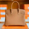 Hermes Birkin Togo CK37 Golden Brown Silver Hardware 30cm Full Handmade