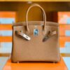 Hermes Birkin Togo CK37 Golden Brown Silver Hardware 30cm Full Handmade