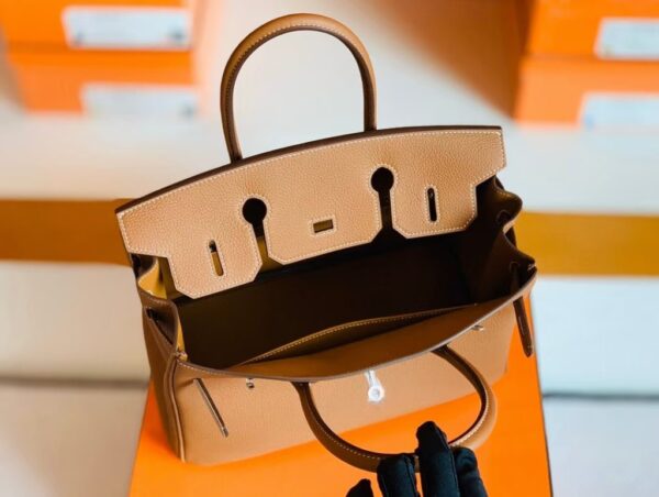 Hermes Birkin Togo CK37 Golden Brown Silver Hardware 30cm Full Handmade