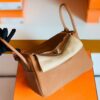 Hermes Lindy TC Leather CK37 Golden Brown Gold Hardware 30cm Full Handmade