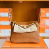 Hermes Lindy TC Leather CK37 Golden Brown Gold Hardware 30cm Full Handmade