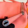 Hermes mini Lindy TC Leather 8w lipstick pink Silver Hardware 19cm Full Handmade