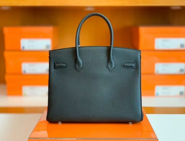 Hermes Birkin Togo Black & Green Color bar Silver Hardware 30cm Full Handmade