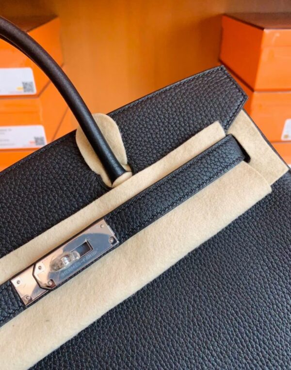 Hermes Birkin Togo Black & Green Color bar Silver Hardware 30cm Full Handmade