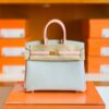 Hermes Birkin Chevre 3Q sakura pink & 80 Pearl grey Gold Hardware 25cm Full Handmade