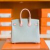 Hermes Birkin Chevre 3Q sakura pink & 80 Pearl grey Gold Hardware 25cm Full Handmade