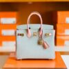 Hermes Birkin Chevre 3Q sakura pink & 80 Pearl grey Gold Hardware 25cm Full Handmade