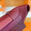 Hermes Kelly 2424 Matte crocodile & Togo Bordeaux red Silver Hardware 29cm Full Handmade