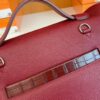 Hermes Kelly 2424 Matte crocodile & Togo Bordeaux red Silver Hardware 29cm Full Handmade