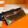 mmexport1673344900190-1024x804-1 Hermes Kelly cut Olive green Shiny crocodile Silver Hardware 31cm Full Handmade