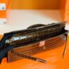 mmexport1673344901847-1024x747-1 Hermes Kelly cut Olive green Shiny crocodile Silver Hardware 31cm Full Handmade