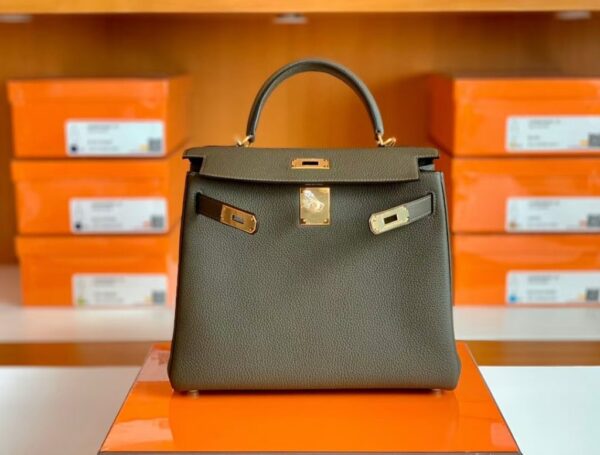 Hermes Kelly Togo CK46 carbon grey Gold Hardware 28cm Full Handmade