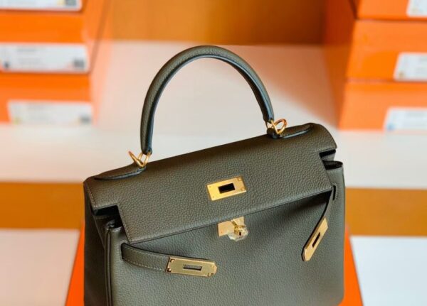 Hermes Kelly Togo CK46 carbon grey Gold Hardware 28cm Full Handmade