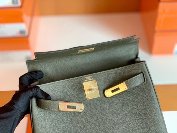 Hermes Kelly Togo CK46 carbon grey Gold Hardware 28cm Full Handmade