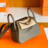 Hermes mini Lindy Togo 18 etoupe Gold Hardware 19cm Full Handmade
