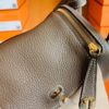 Hermes mini Lindy Togo 18 etoupe Gold Hardware 19cm Full Handmade