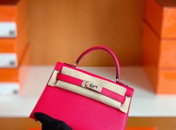 mmexport1674909139037-1024x757-1 Hermes mini kelly Epsom i6 Rose Pink Silver Hardware 19cm Full Handmade