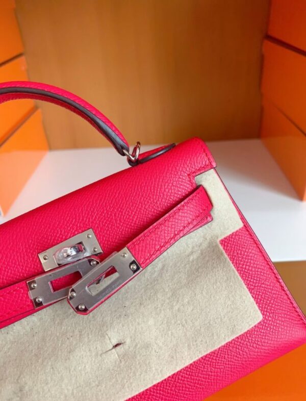 mmexport1674909141798-782x1024-1 Hermes mini kelly Epsom i6 Rose Pink Silver Hardware 19cm Full Handmade