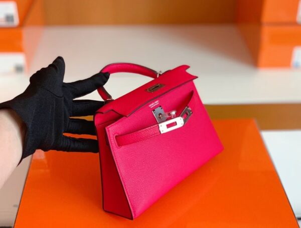 mmexport1674909146557-1024x779-1 Hermes mini kelly Epsom i6 Rose Pink Silver Hardware 19cm Full Handmade