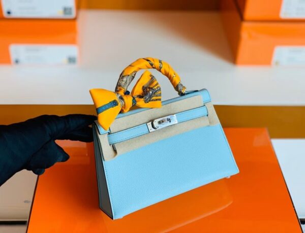 mmexport1674909198882-1024x783-2 Hermes mini kelly Epsom 6u Light Blue Silver Hardware 19cm Full Handmade