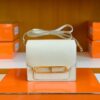 Hermes Roulis Eve Leather craie White Gold Hardware 18cm Full Handmade