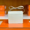 Hermes Roulis Eve Leather craie White Gold Hardware 18cm Full Handmade