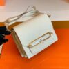 Hermes Roulis Eve Leather craie White Gold Hardware 18cm Full Handmade