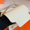 Hermes Roulis Eve Leather craie White Gold Hardware 18cm Full Handmade