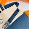 Hermes Birkin Togo bi-color Deep Blue & Orange Silver Hardware 25cm Full Handmade