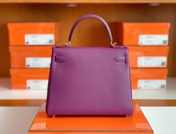 Hermes Kelly swift P9 Anemone Purple Gold Hardware 28cm Full Handmade