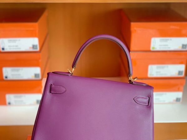 Hermes Kelly swift P9 Anemone Purple Gold Hardware 28cm Full Handmade