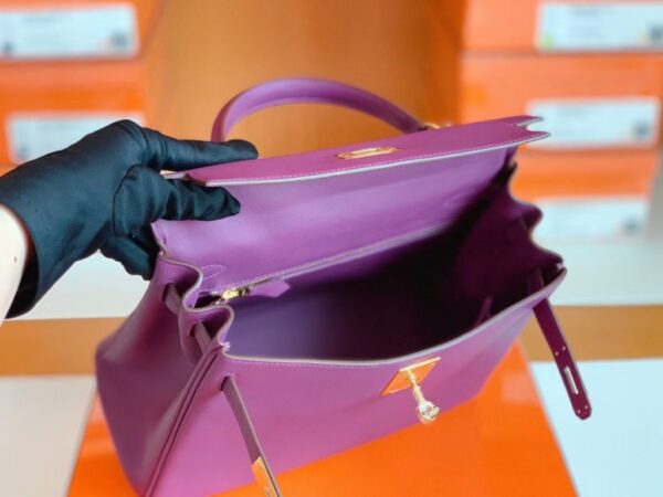 Hermes Kelly swift P9 Anemone Purple Gold Hardware 28cm Full Handmade